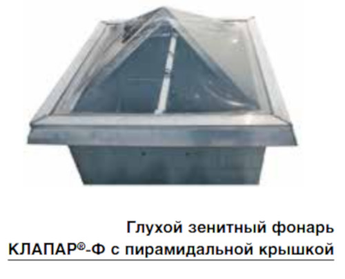 Открываемые и глухие зенитные фонари КЛАПАР-Ф и КЛАПАР-ФВ — чертёж